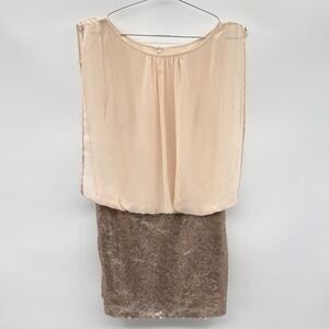 Cache Sequins‎ Sheer Overlay Mini Dress Party Cocktail Metallic Sparkle Size 2